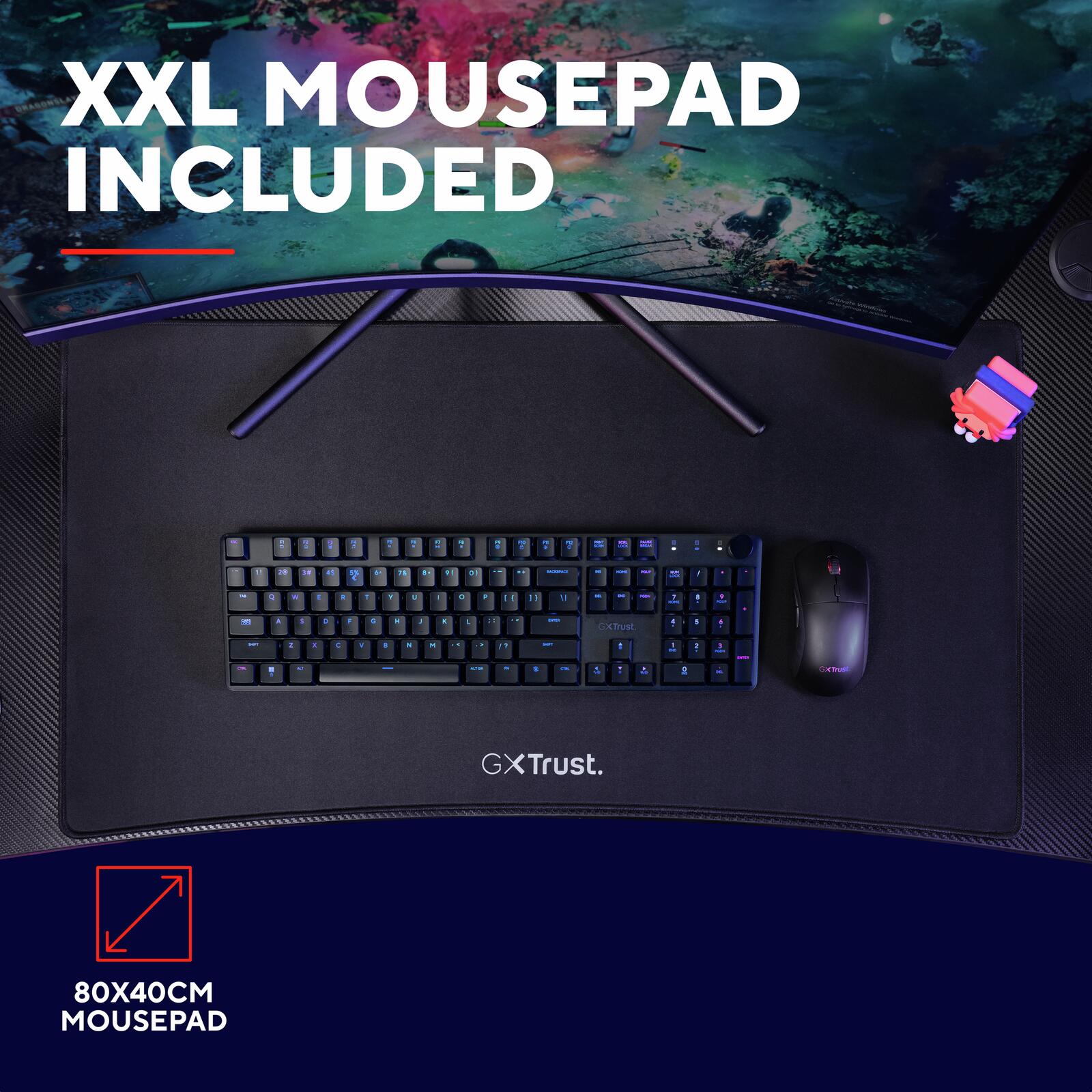 Trust GXT 710 Luminus Pro RGB Gaming-Tisch - Schwarz