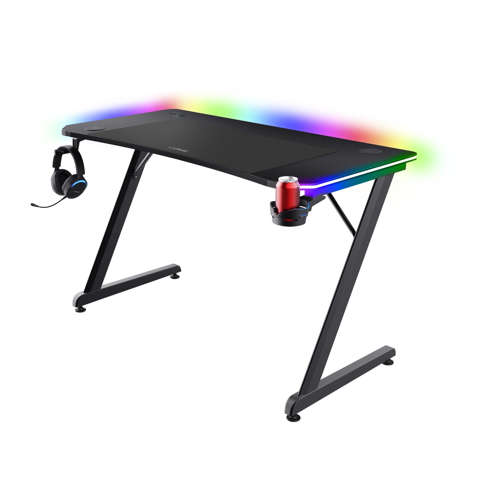 Trust GXT 710 Luminus Pro RGB Gaming-Tisch - Schwarz