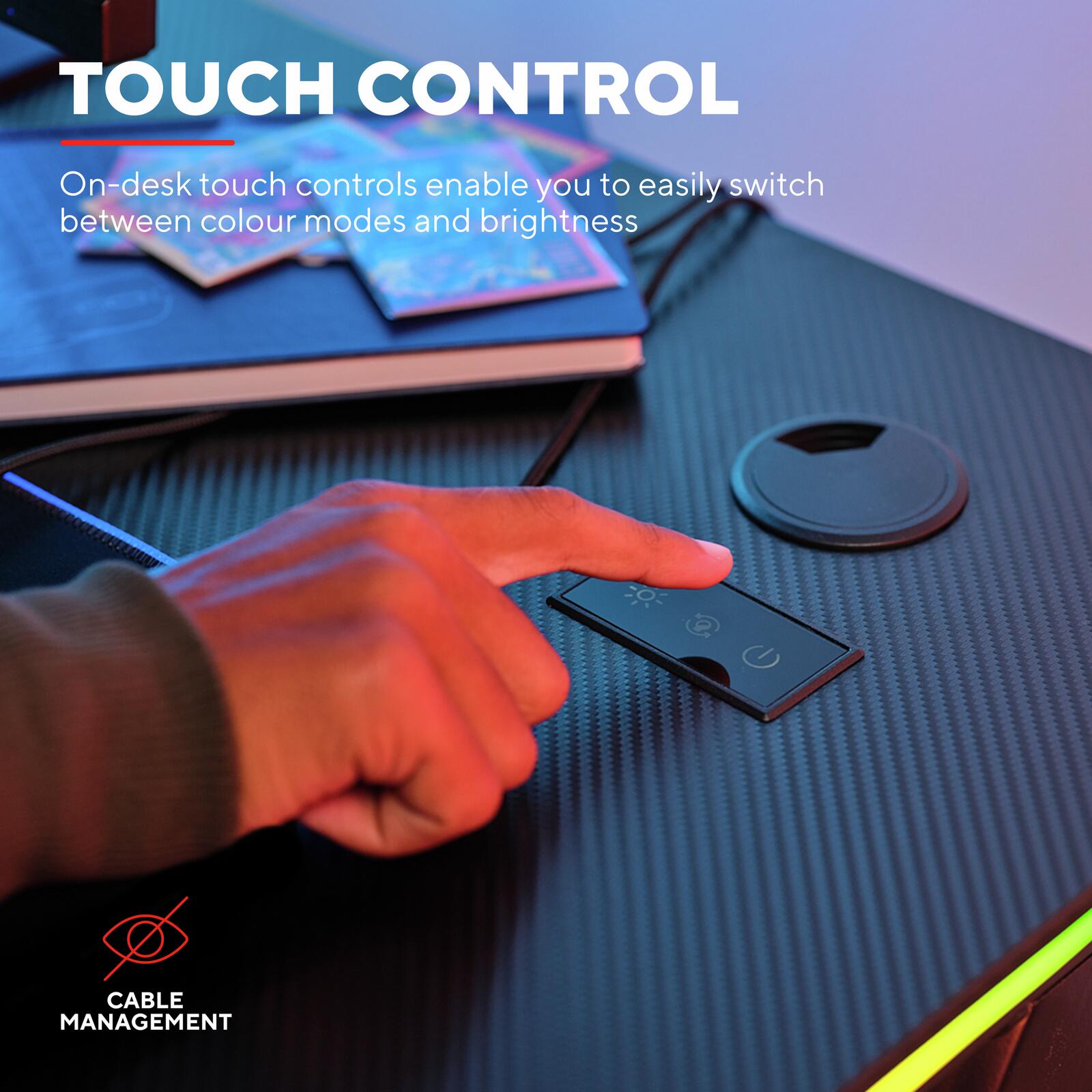 Trust Gaming GXT 709 Luminus RGB Gaming-Tisch - Schwarz
