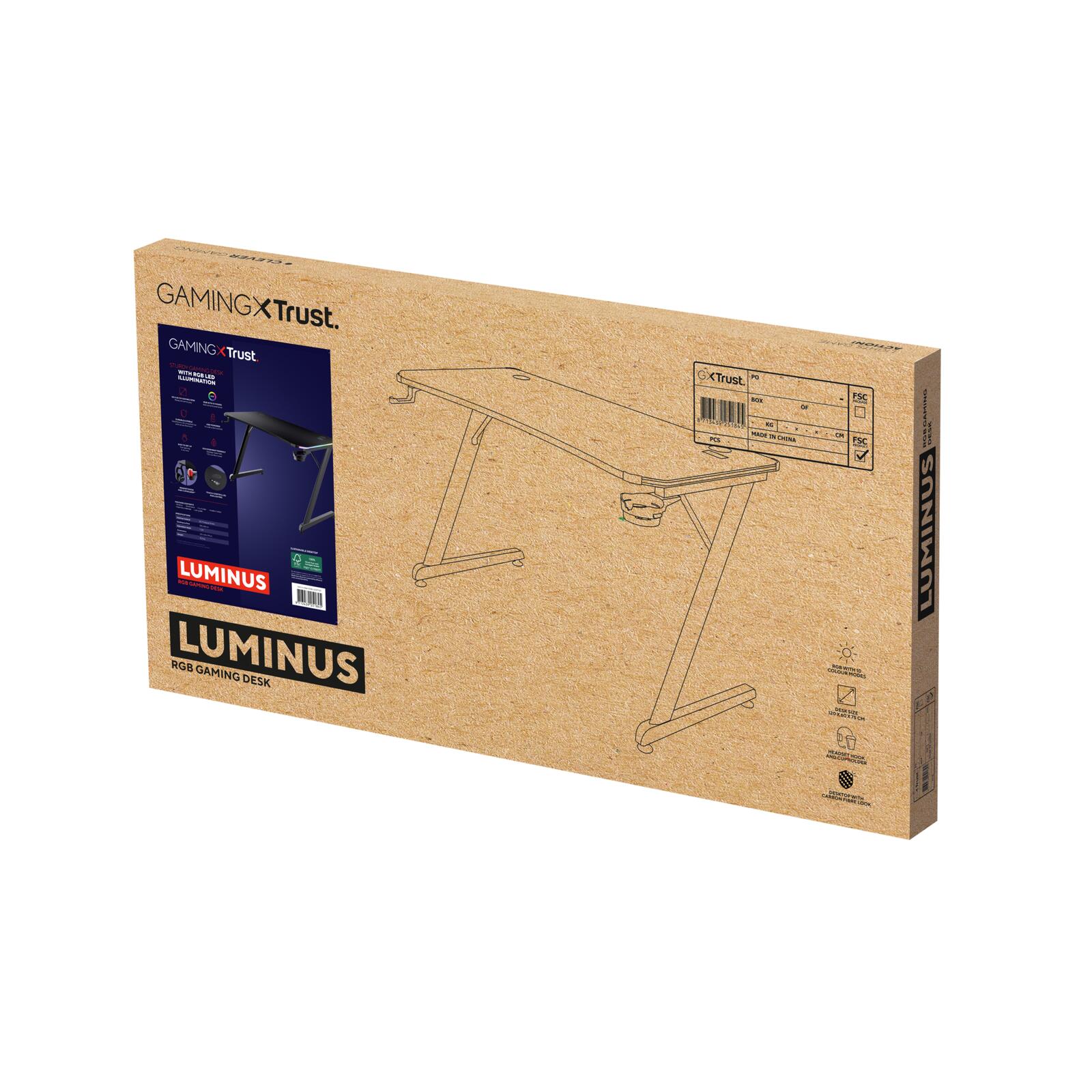 Trust Gaming GXT 709 Luminus RGB Gaming-Tisch - Schwarz
