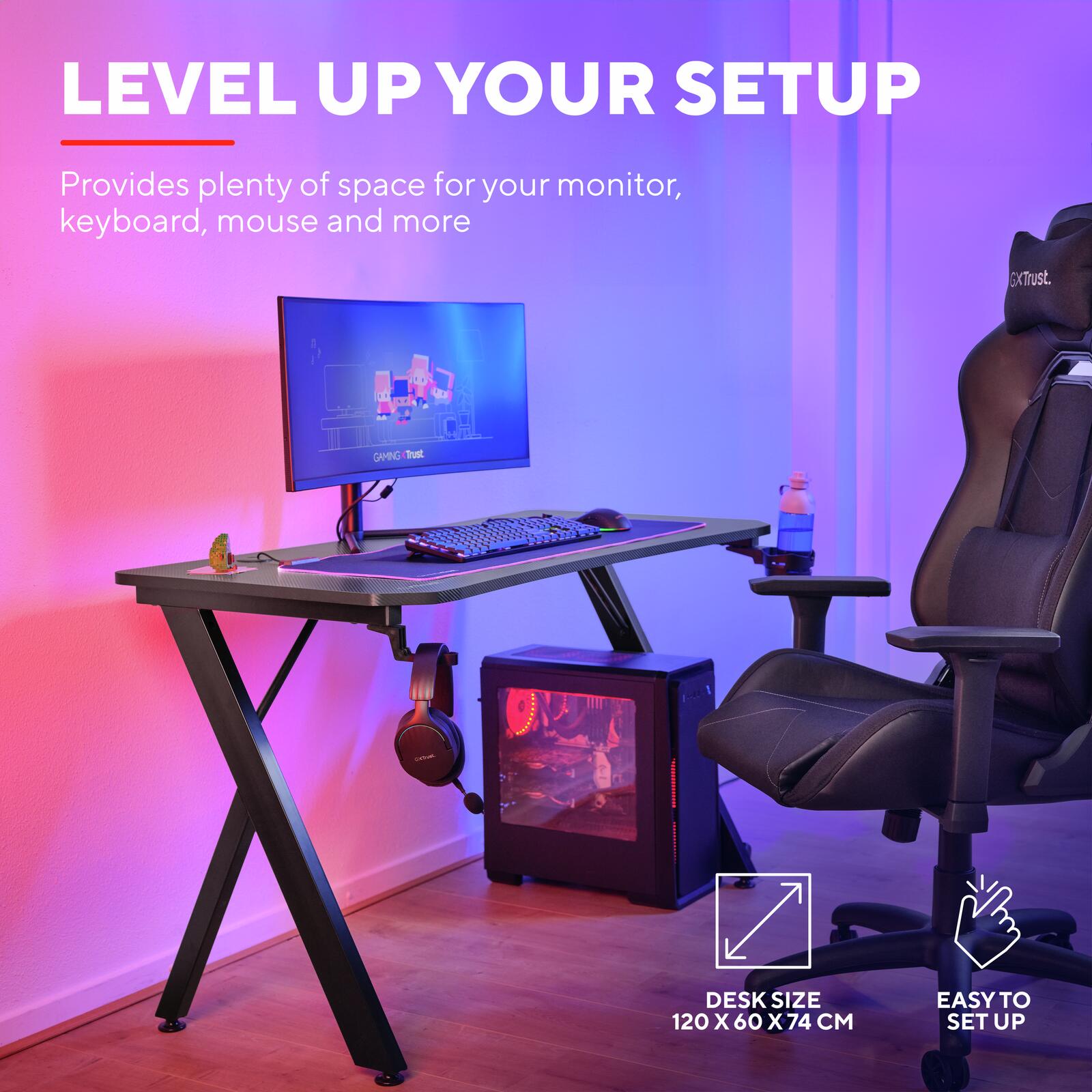 Trust Gaming GXT 700 Omnius Gaming-Desk - Schwarz