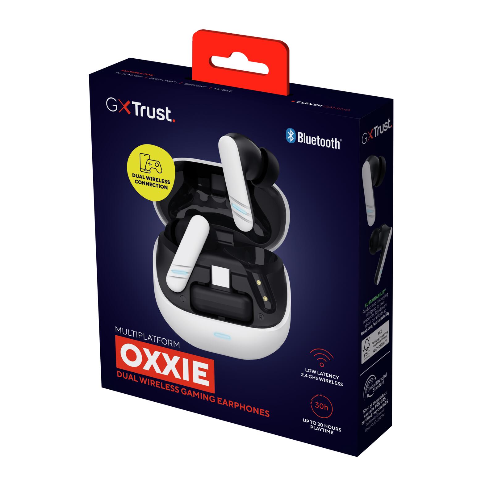 Trust Gaming GXT 409 Oxxie Kabelloser Gaming-Ohrhörer - Weiß