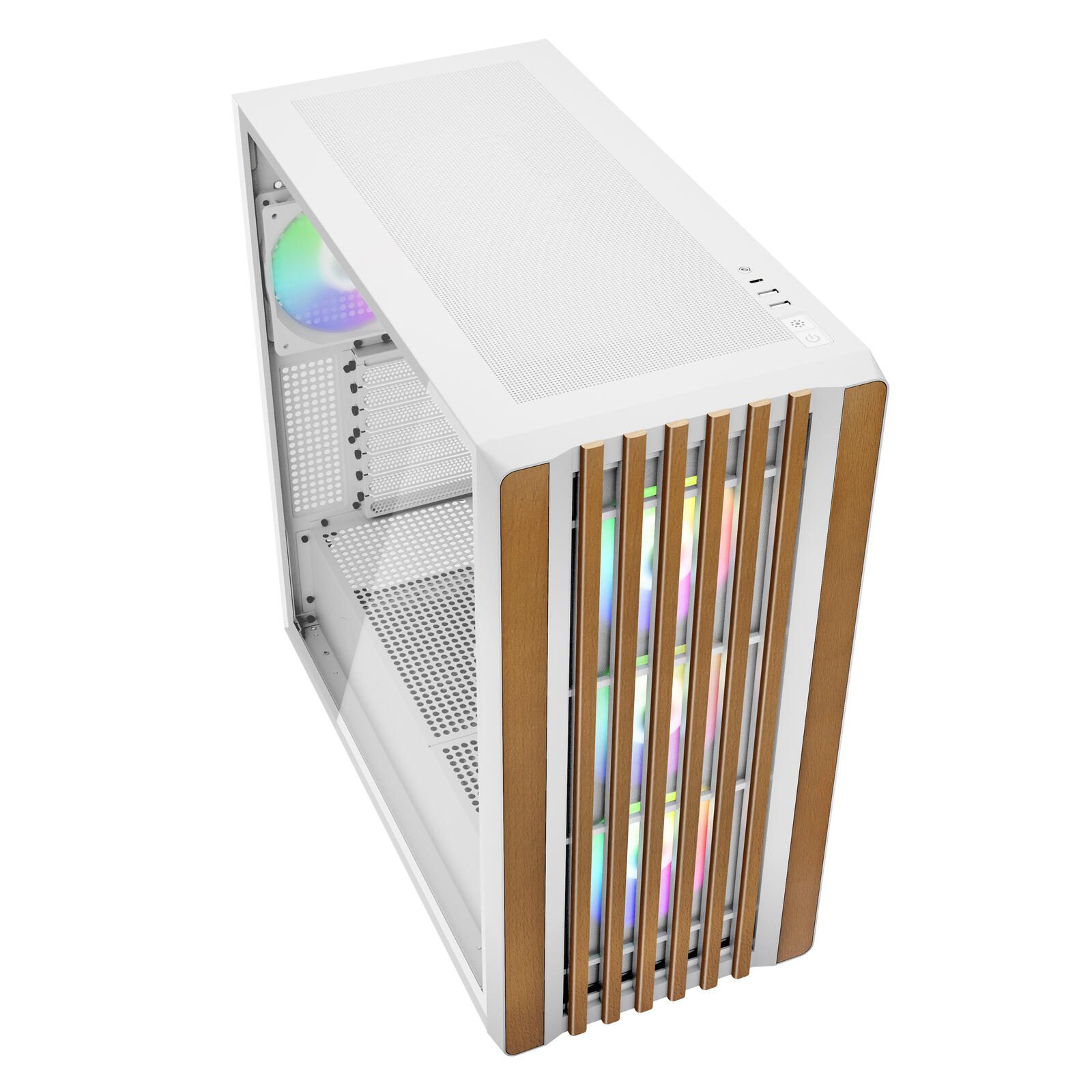 Sharkoon PC Gehäuse Rebel C70G RGB White ATX weiß