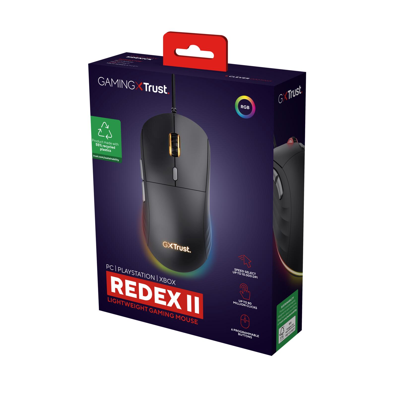 Trust Gaming GXT 925 Redex II Federleichte Gaming-Maus - Schwarz