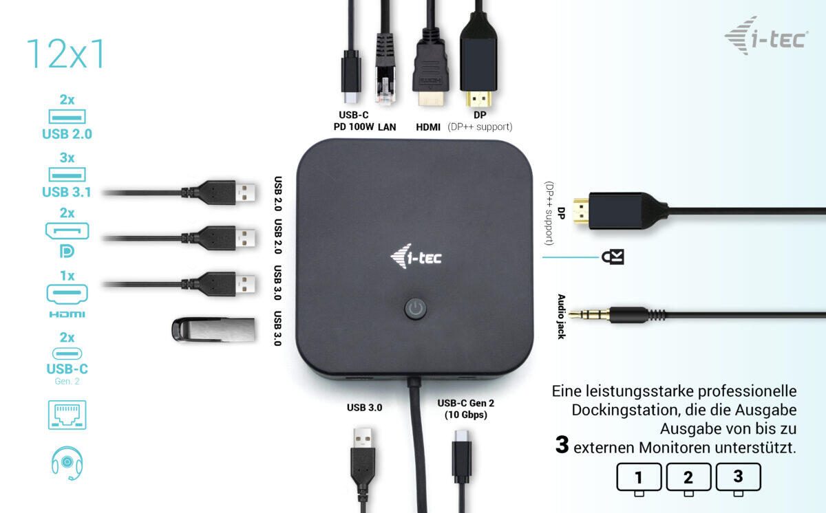 I-TEC USB-C Docking Station mit Power Delivery 100 W