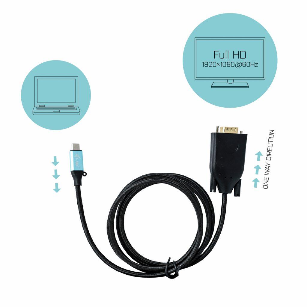 I-TEC USB-C zu VGA Kabel Adapter 150cm
