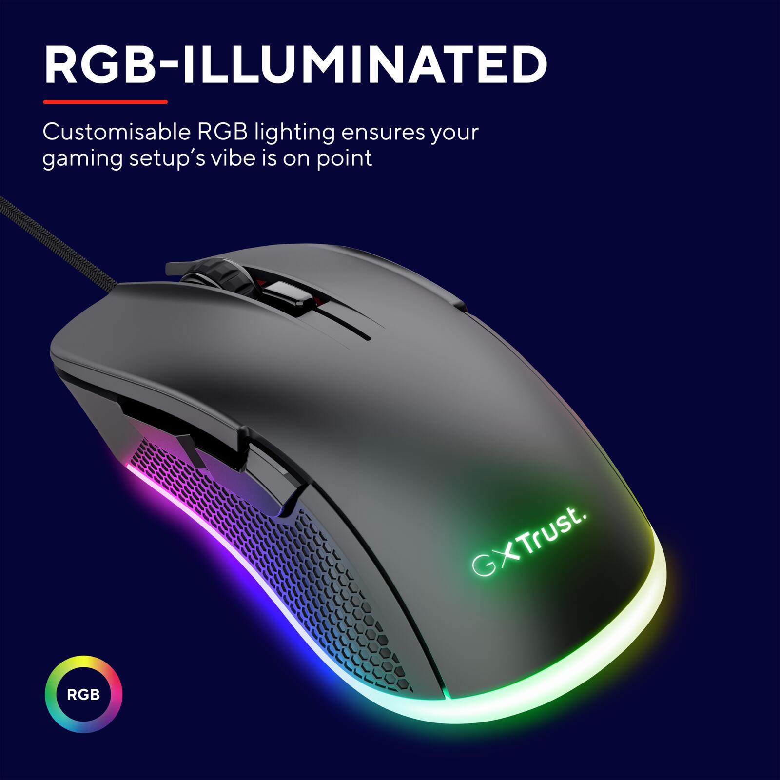 Trust Gaming GXT 922 Ybar Gaming-Maus - Schwarz