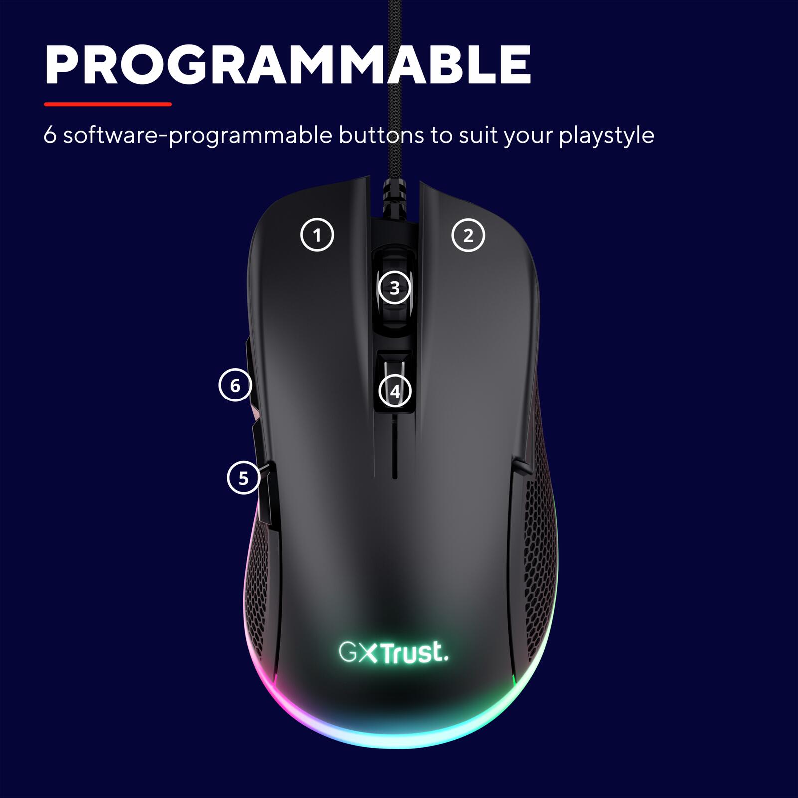 Trust Gaming GXT 922 Ybar Gaming-Maus - Schwarz