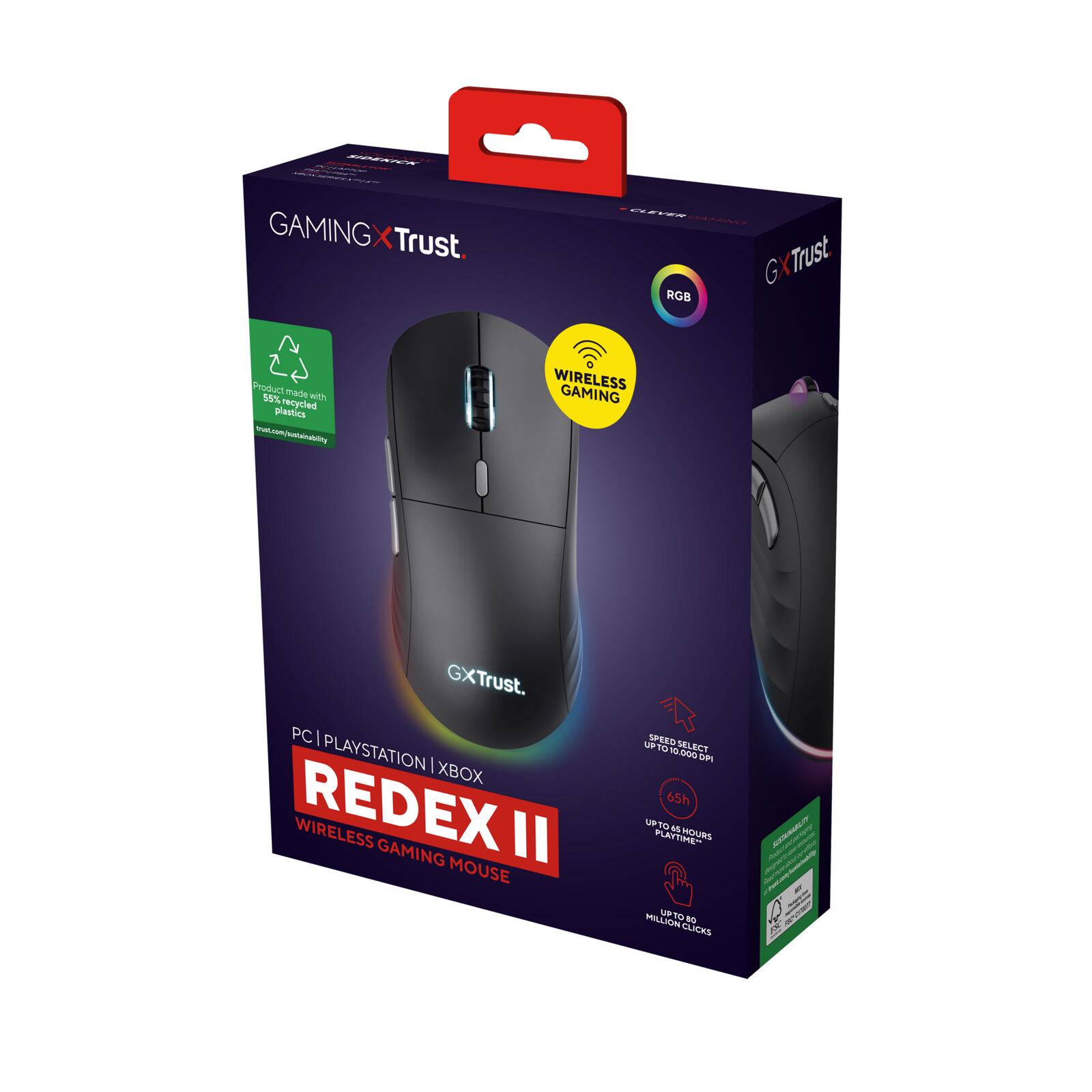 Trust Gaming GXT 926 Redex II Kabellose Gaming-Maus - Schwarz
