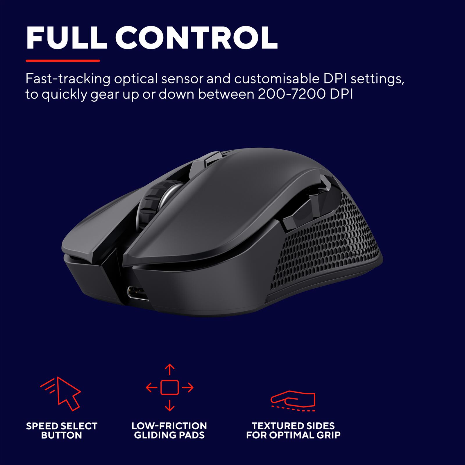 Trust Gaming GXT 923 Ybar Kabellose Gaming-Maus - Schwarz