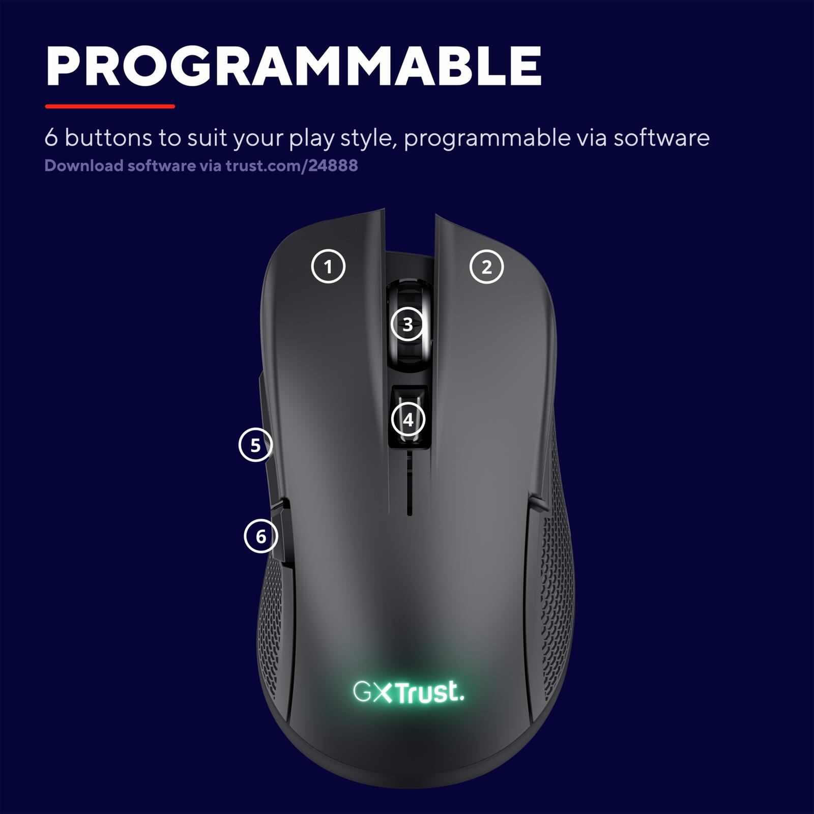 Trust Gaming GXT 923 Ybar Kabellose Gaming-Maus - Schwarz