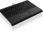 KeySonic ACK-3410 kabelgebundene Super-Mini Tastatur mit Smart-Touchpad - QWERTZ DE - schwarz