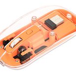 Manhattan kabellose Maus - durchsichtig, klar, orange