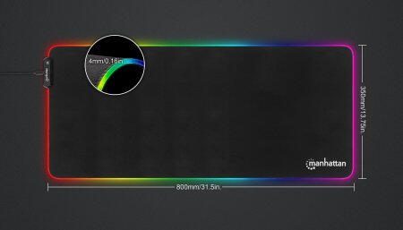 Manhattan Gaming-Mauspad mit RGB-Beleuchtung - XXL - Schwarz