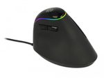 DeLOCK Ergonomische USB kabelgebundene Maus, Schwarz