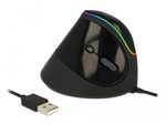 DeLOCK Ergonomische USB kabelgebundene Maus, Schwarz