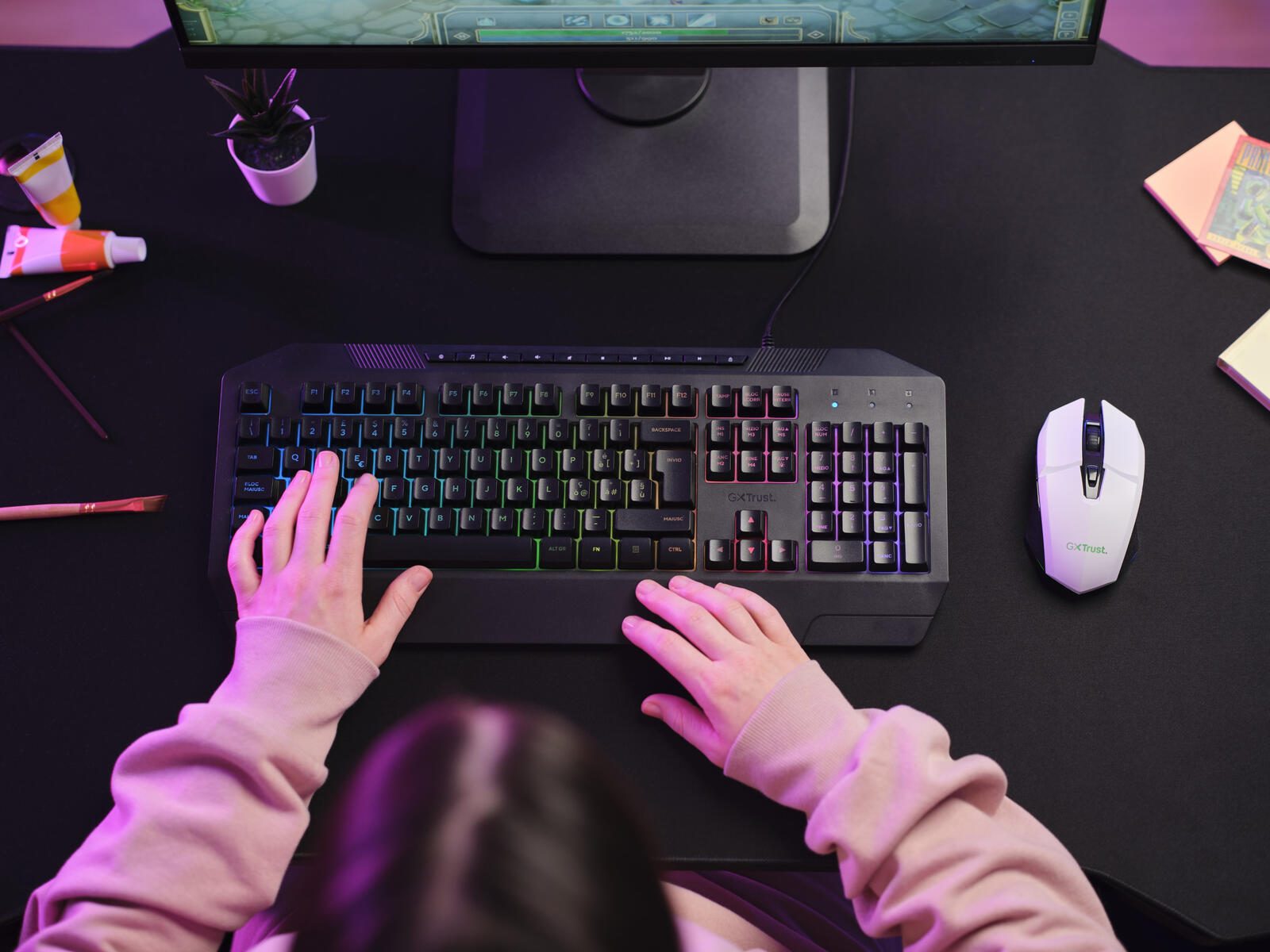 Trust Gaming GXT 110 Felox Kabellose Gaming-Maus mit Beleuchtung - Weiß