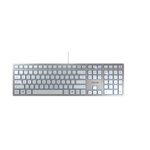CHERRY KC 6000 Slim kabelgebundene Tastatur Universal USB US Englisch Silber, Weiß