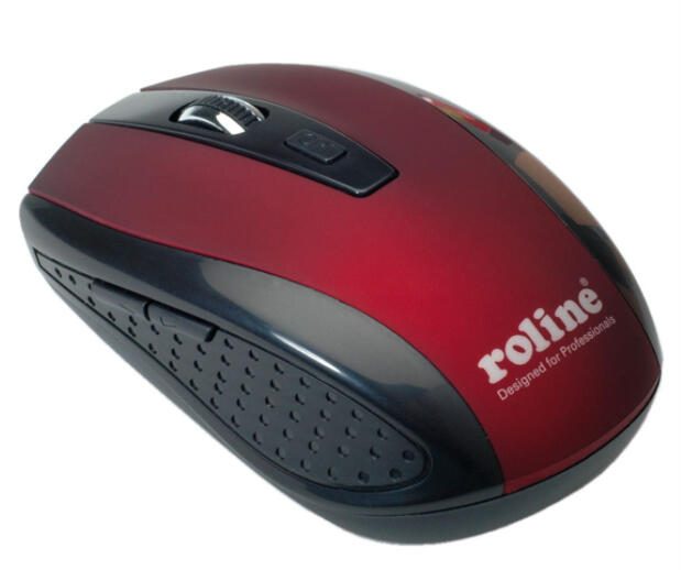 ROLINE kabellose Maus, Schwarz/Rot
