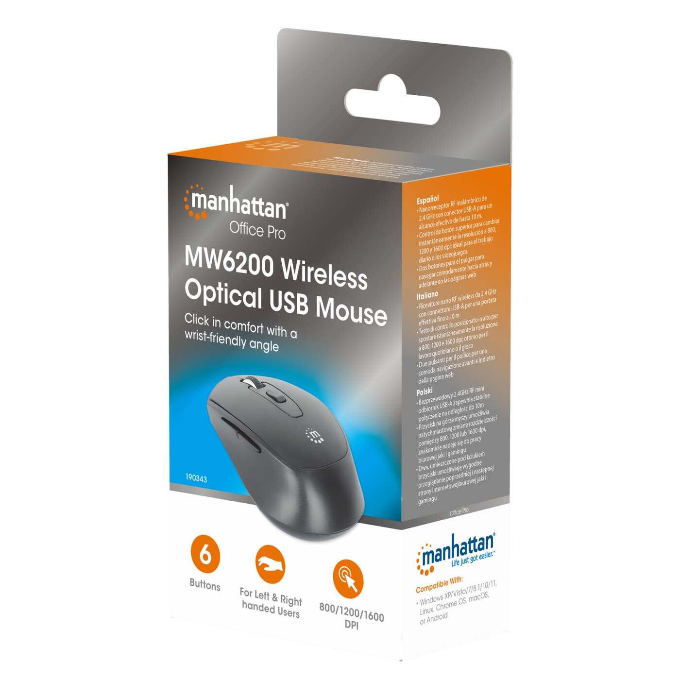 Manhattan MW6200 kabellose Maus - schwarz