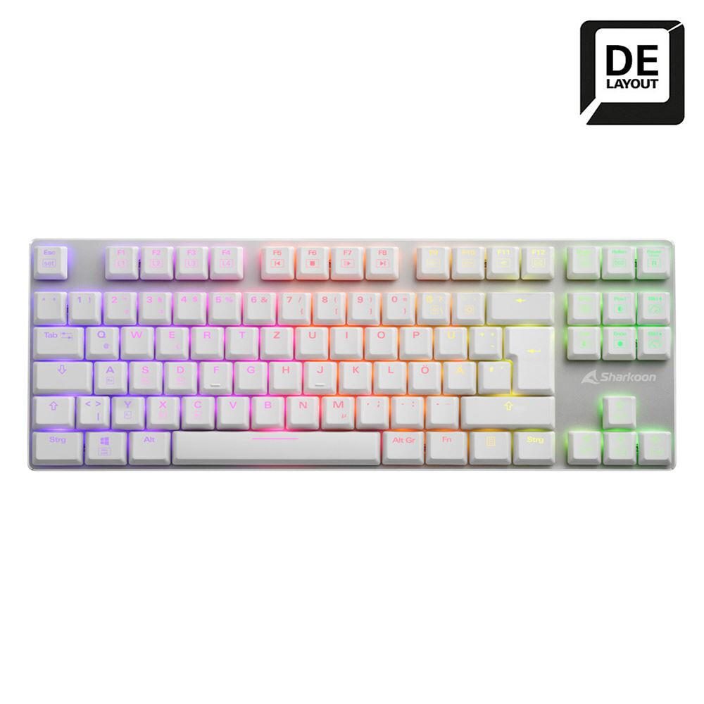 Sharkoon PureWriter TKL RGB Blue Tastatur - DE-Layout, Weiß