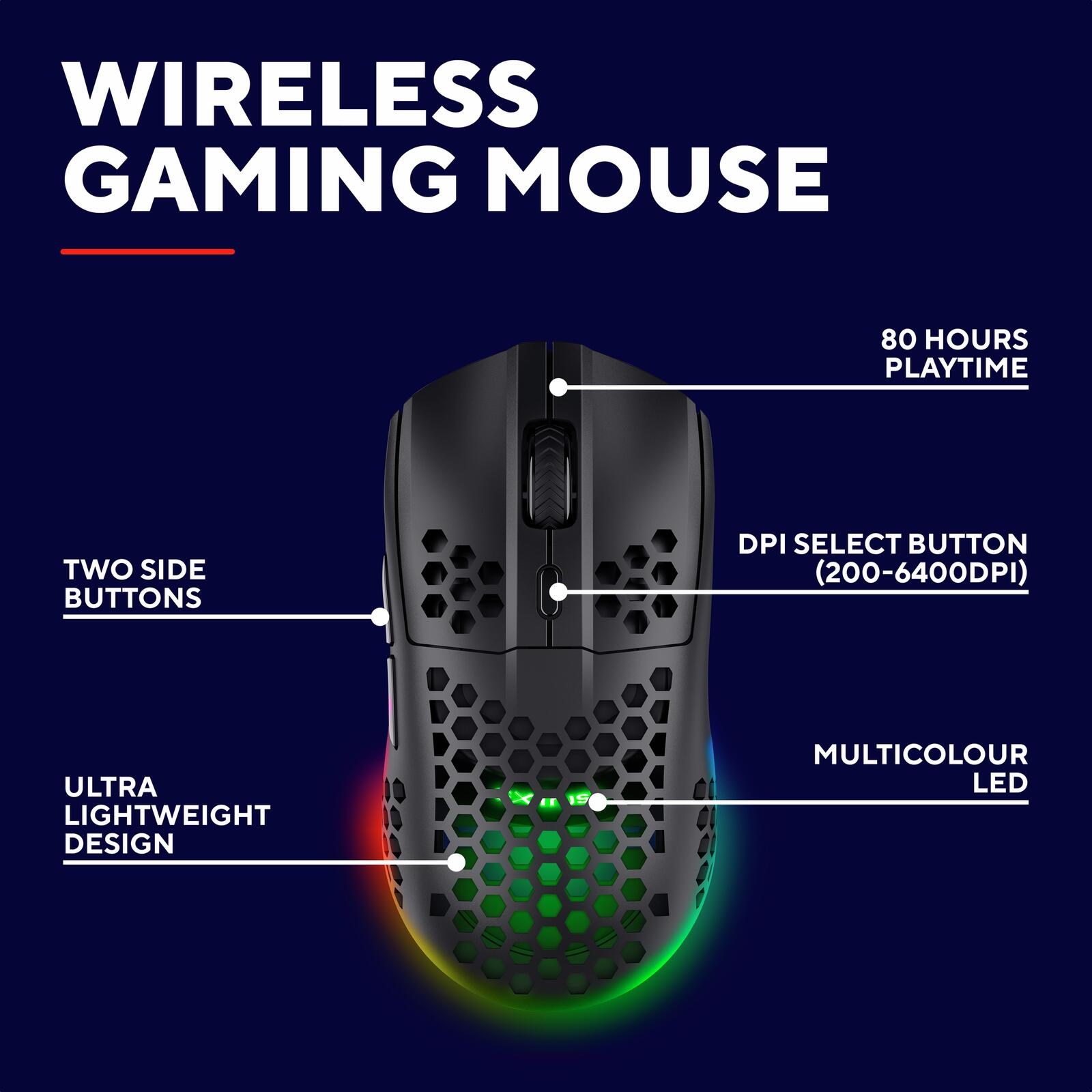 Trust Gaming GXT 929 Helox Federleichte kabellose Gaming-Maus - Schwarz