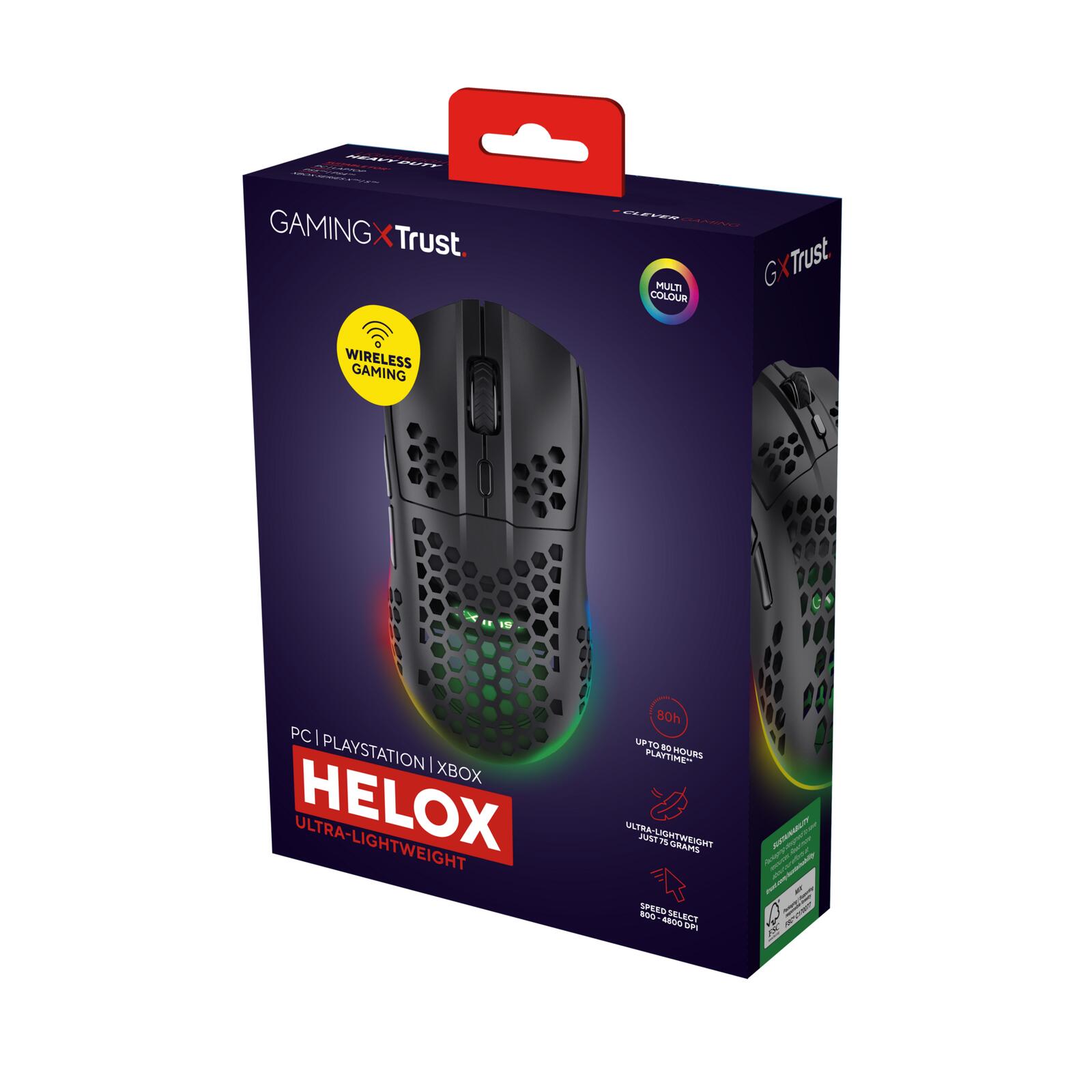 Trust Gaming GXT 929 Helox Federleichte kabellose Gaming-Maus - Schwarz