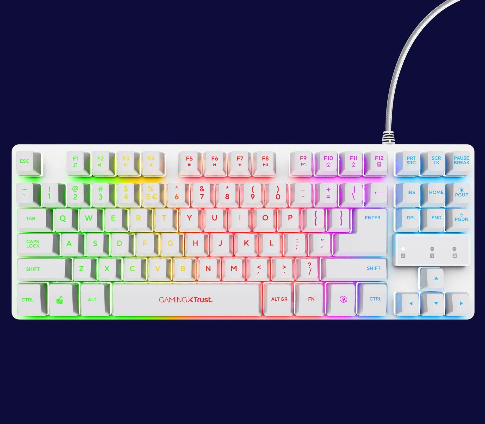 Trust Gaming GXT 833W Thado Tastatur mit TKL-Beleuchtung - Weiß DE