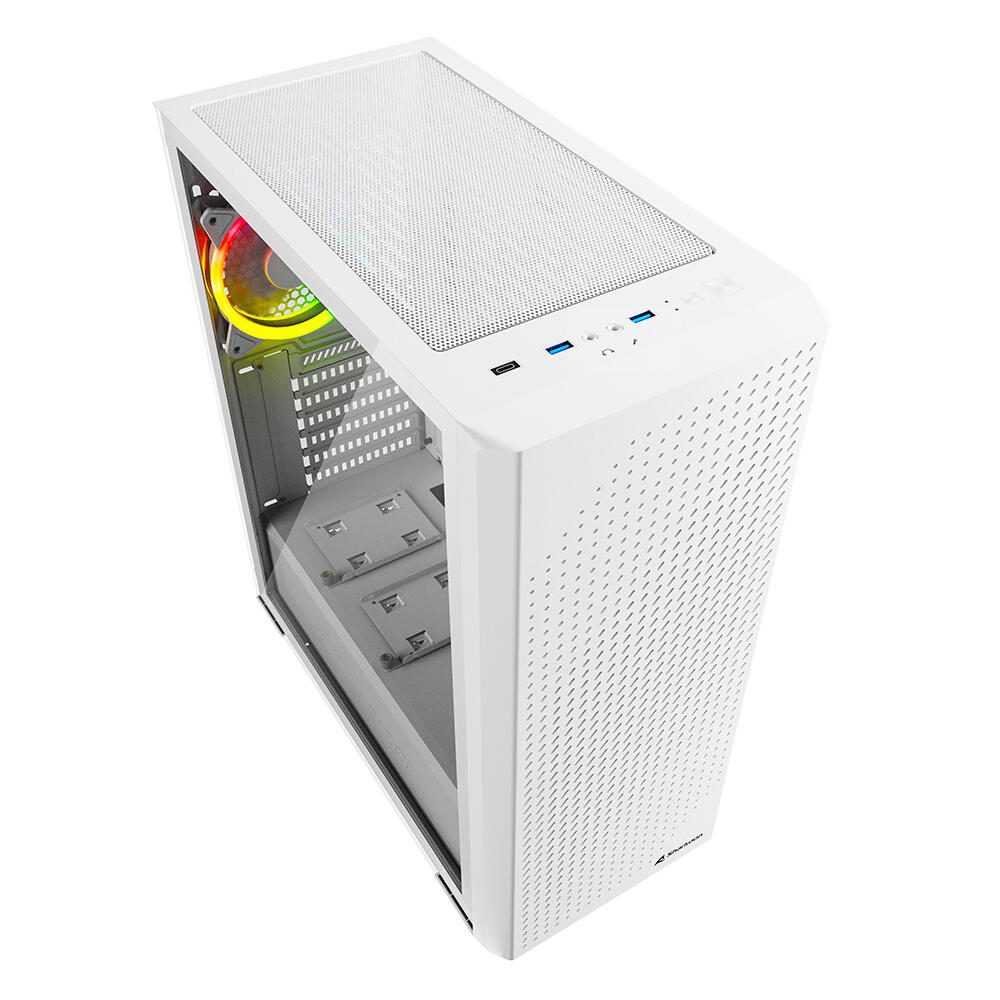 Sharkoon PC Gehäuse VS9 RGB White ATX weiß