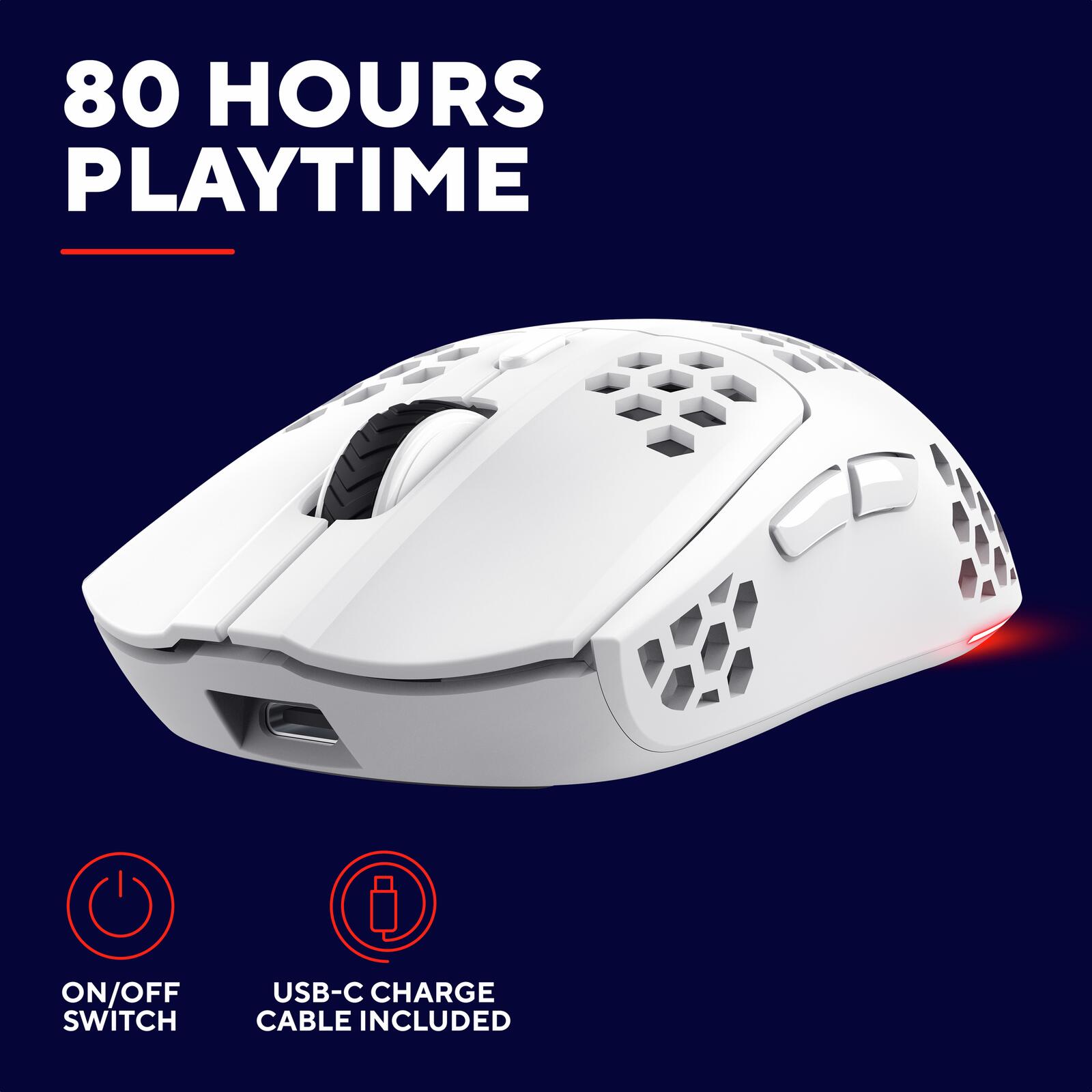 Trust Gaming GXT 929W Helox Federleichte kabellose Gaming-Maus - Weiß