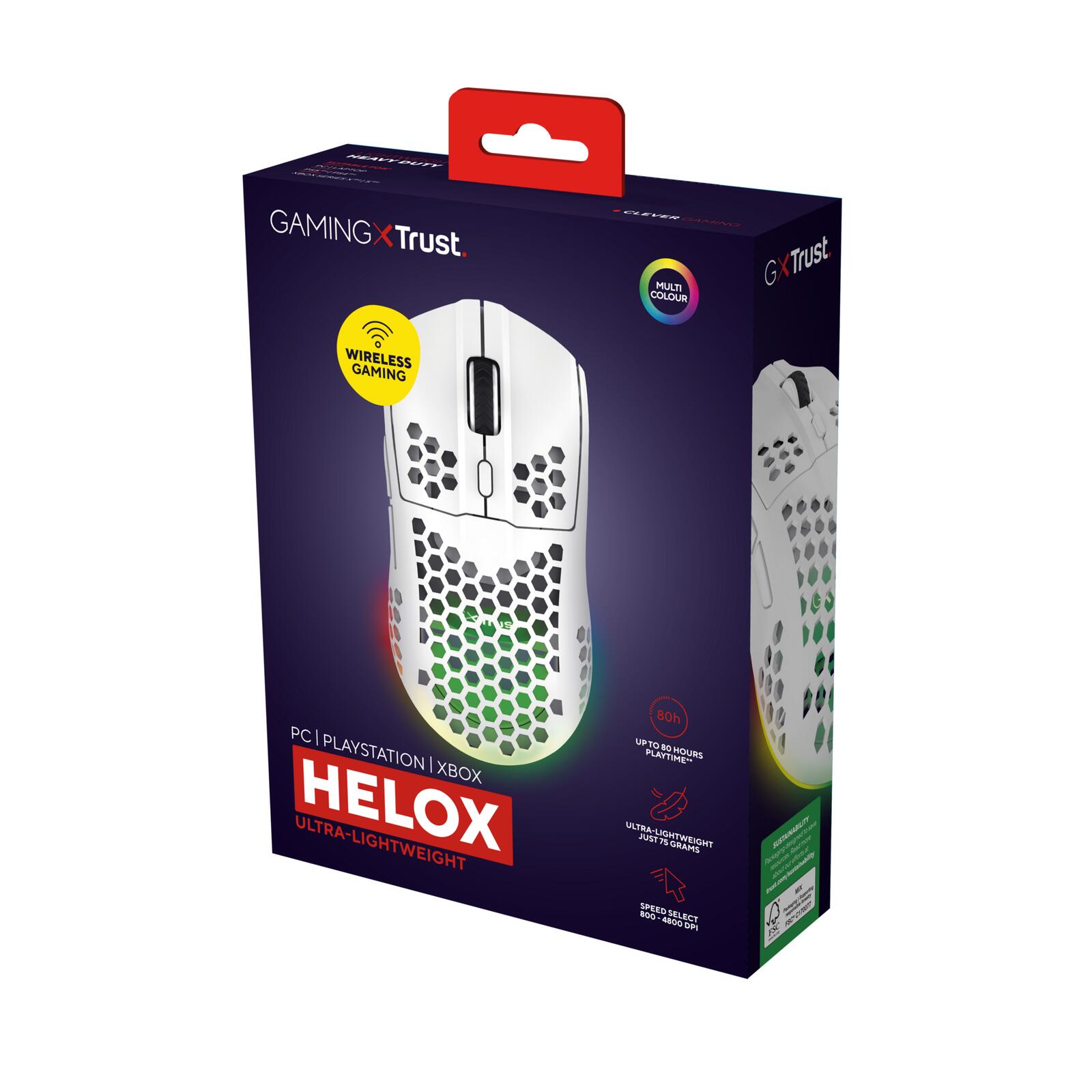 Trust Gaming GXT 929W Helox Federleichte kabellose Gaming-Maus - Weiß