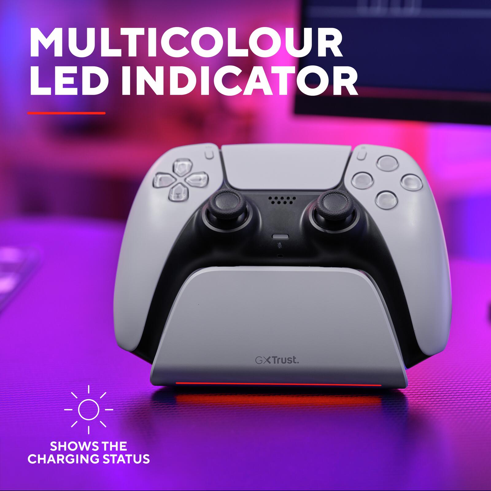 Trust Gaming GXT 255W Schnellladestation für PS5-Controller - Weiß