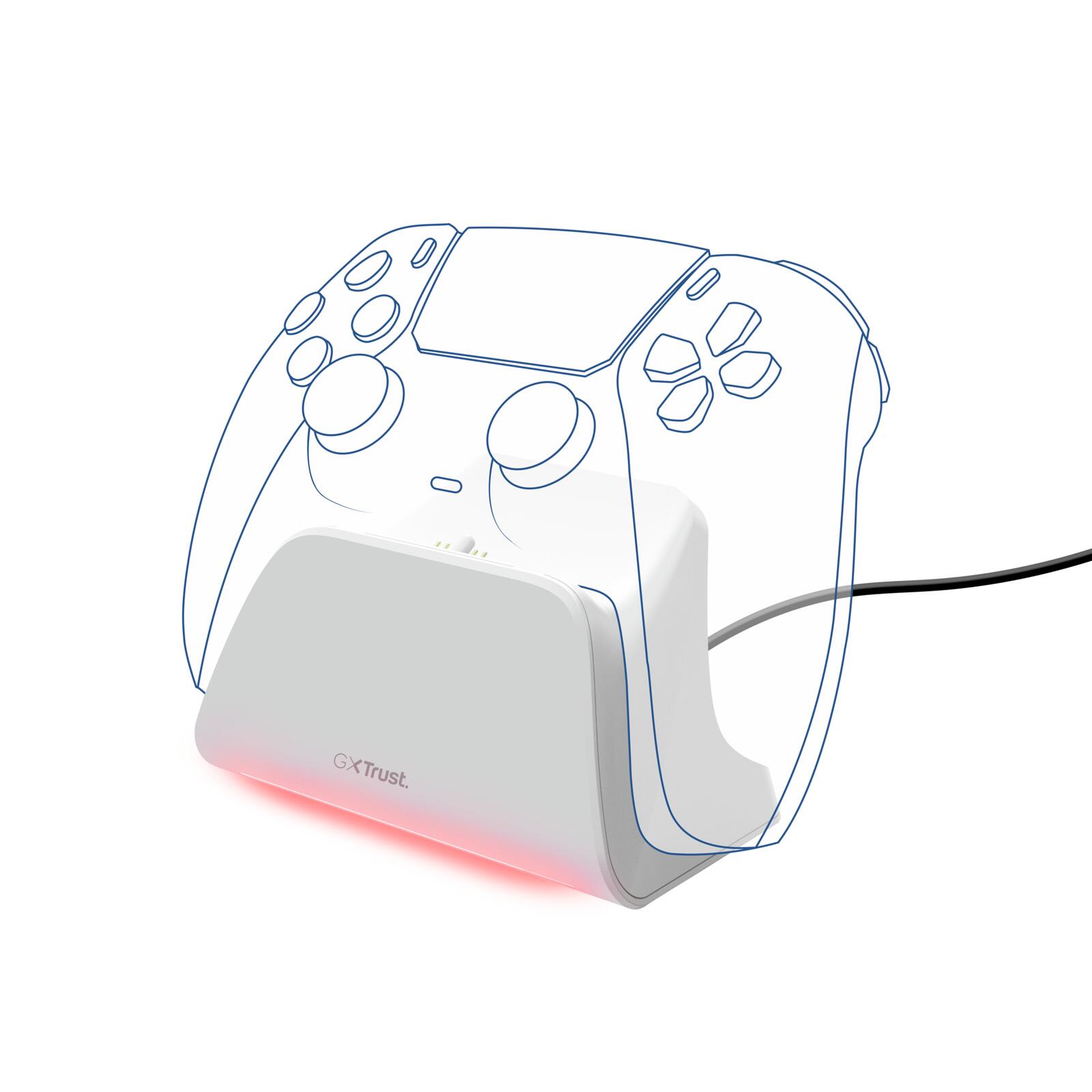 Trust Gaming GXT 255W Schnellladestation für PS5-Controller - Weiß