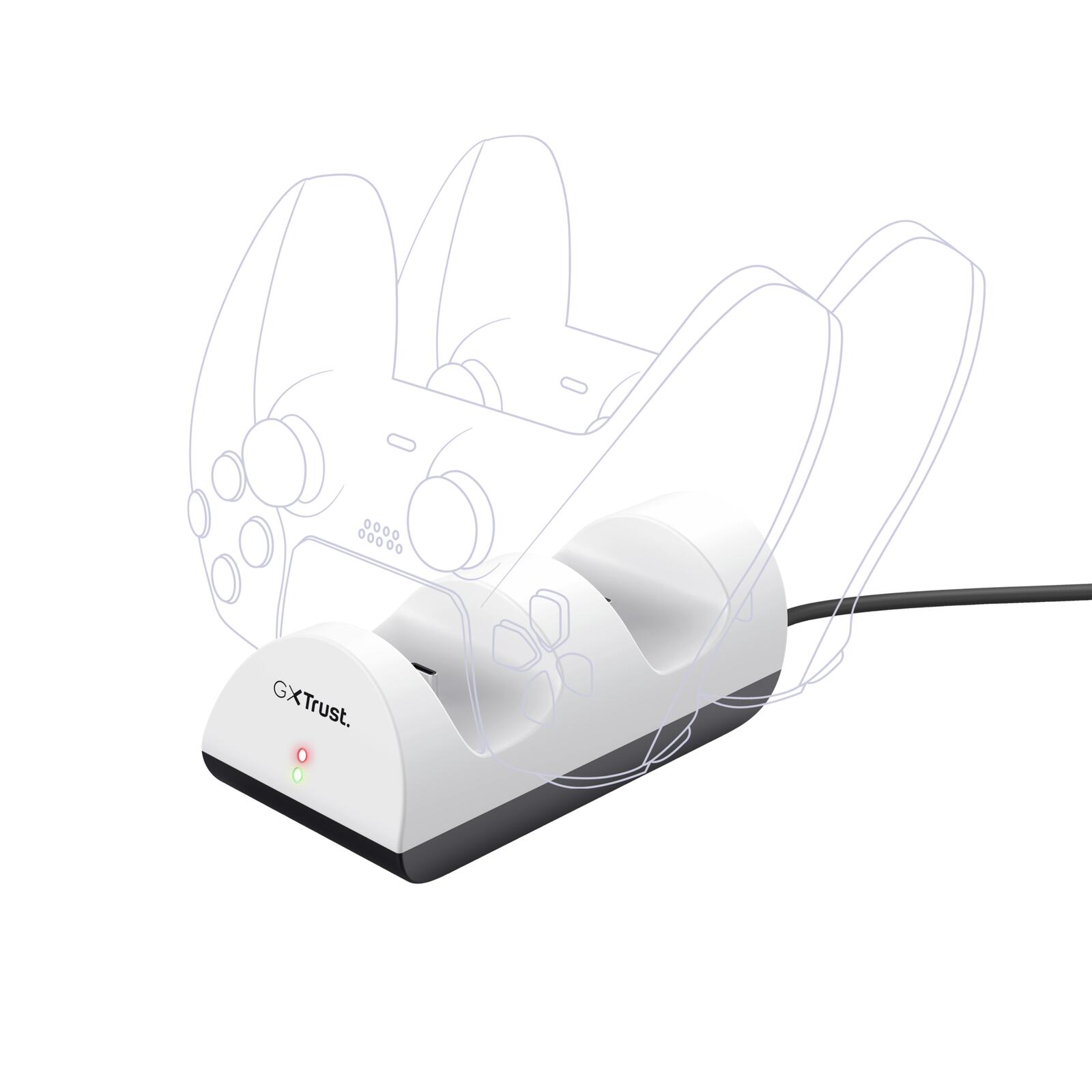 Trust Gaming GXT 254 Zweifach-Ladedock für PS5 - Weiß