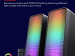 Trust Gaming GXT 611 Wezz Beleuchtetes 2.0 RGB-Lautsprecherset - Schwarz