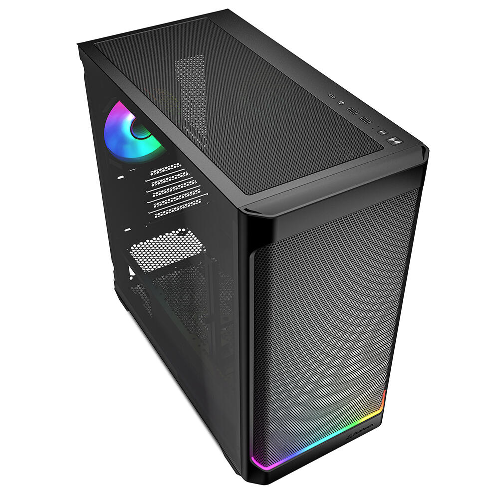 Sharkoon PC Gehäuse MK4W RGB Strip Black Micro-ATX schwarz