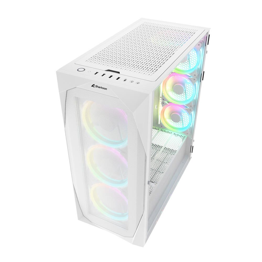 Sharkoon PC Gehäuse REV300 RGB White ATX weiß