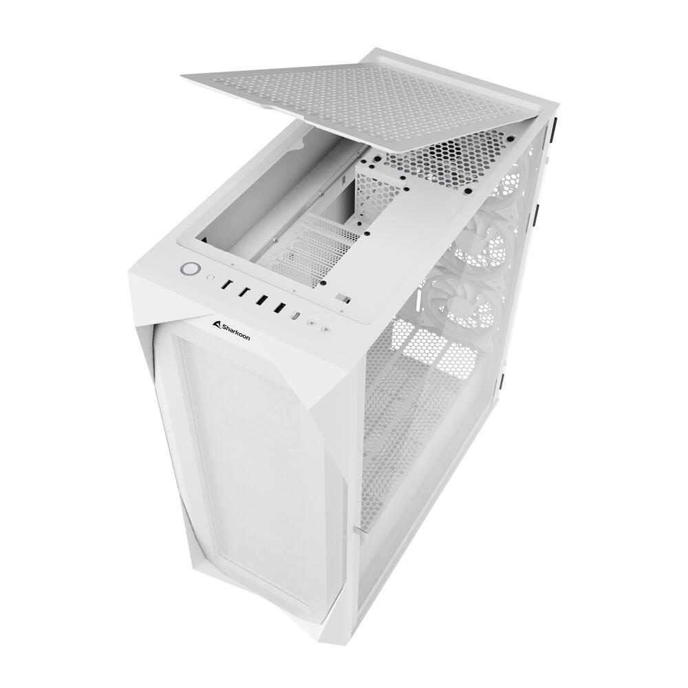 Sharkoon PC Gehäuse REV300 RGB White ATX weiß