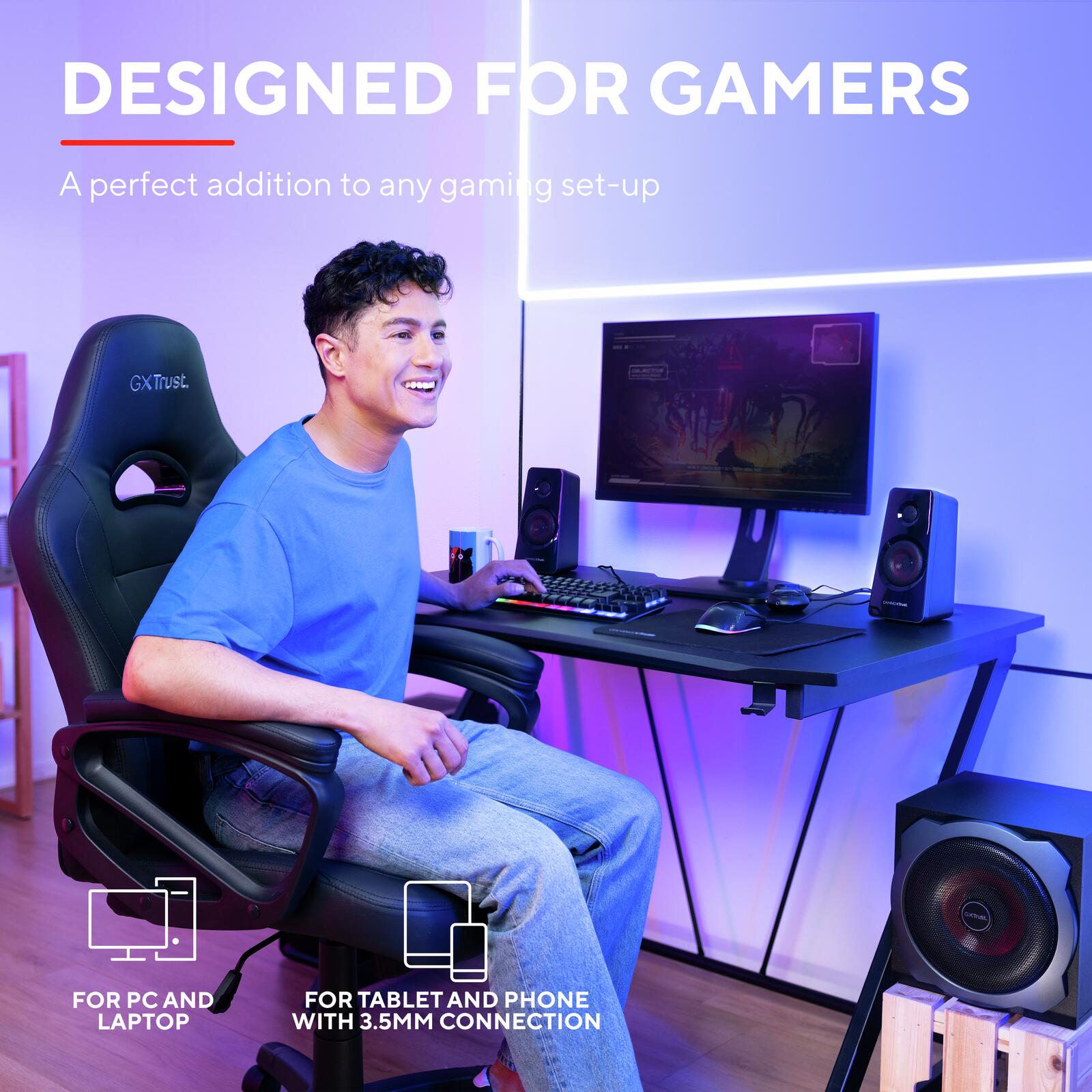 Trust Gaming GXT 38 Tytan 2.1- Lautsprecherset - Schwarz EU
