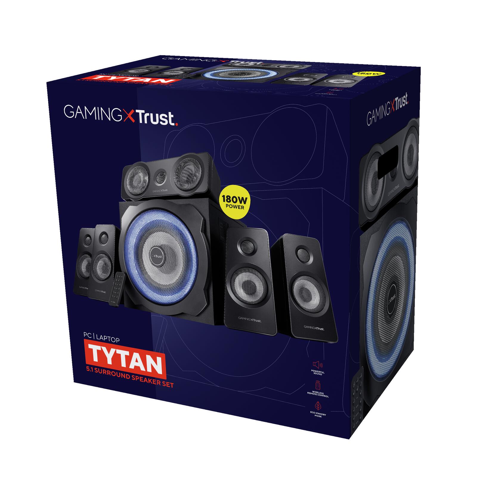 Trust Gaming GXT 658 Tytan 5.1 Surround-Lautsprechersetsystem - Schwarz EU
