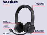Trust Ayda Drahtloses ENC-Headset - Schwarz
