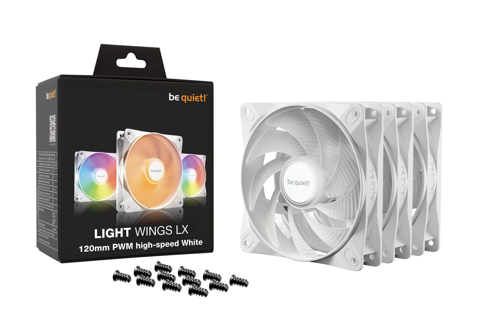 be quiet Lüfter Light Wings LX White Triple Pack 140mm PWM High-Speed schwarz