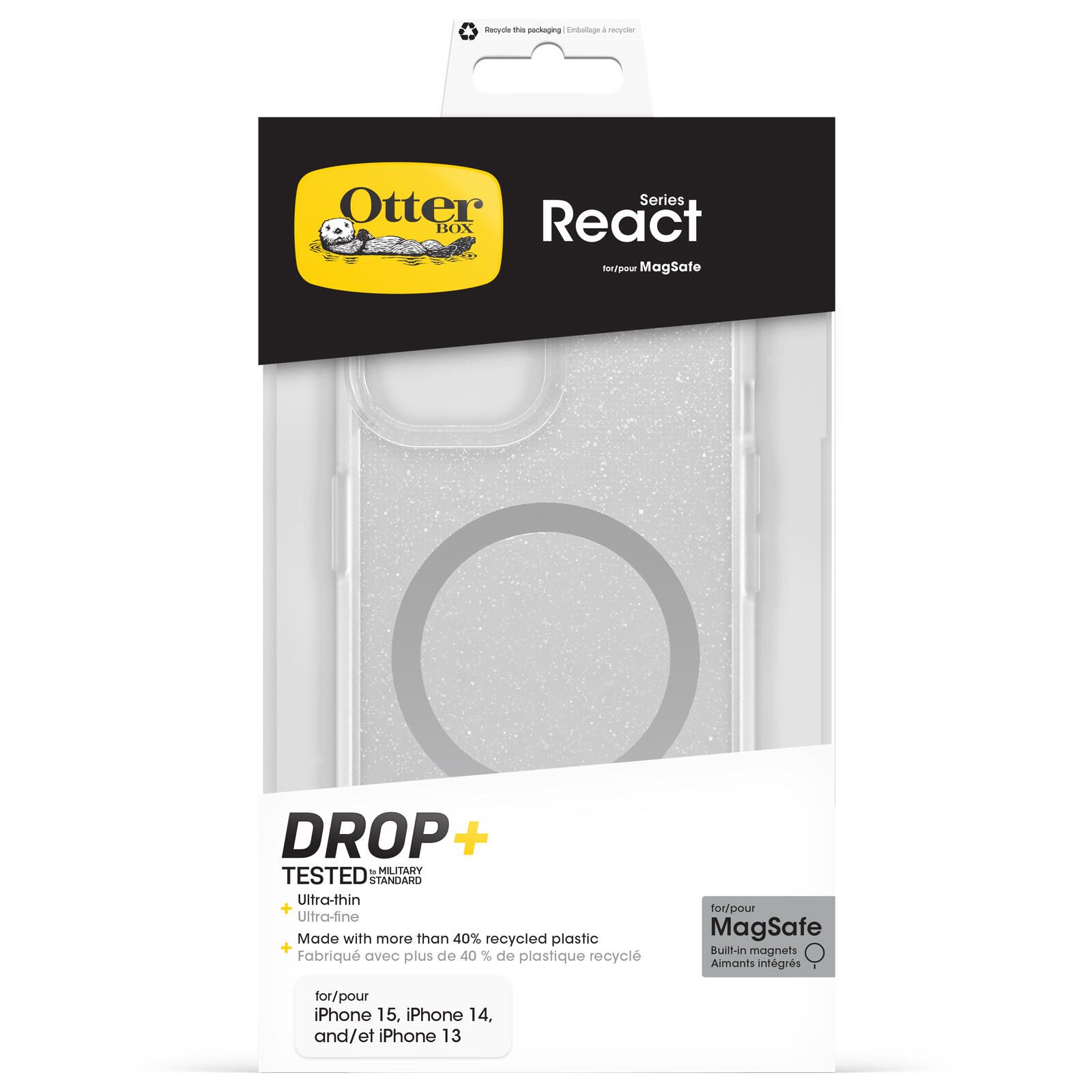 OtterBox React MagSafe Apple iPhone 16e/15/14/13 Stardust - clear
