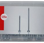 fischer Holzschrauben-Sortiment Mini FixTainer PowerFast II - BC 125-teilig