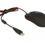 DeLOCK kabelgebundene Gaming Maus, schwarz / rot