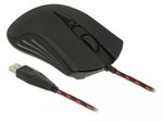 DeLOCK kabelgebundene Gaming Maus, schwarz / rot