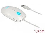DeLOCK kabelgebundene LED-Maus, weiß glänzend