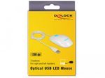 DeLOCK kabelgebundene LED-Maus, weiß glänzend