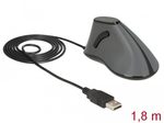 DeLOCK 12527 kabelgebundene vertikale Maus - Grau, Schwarz