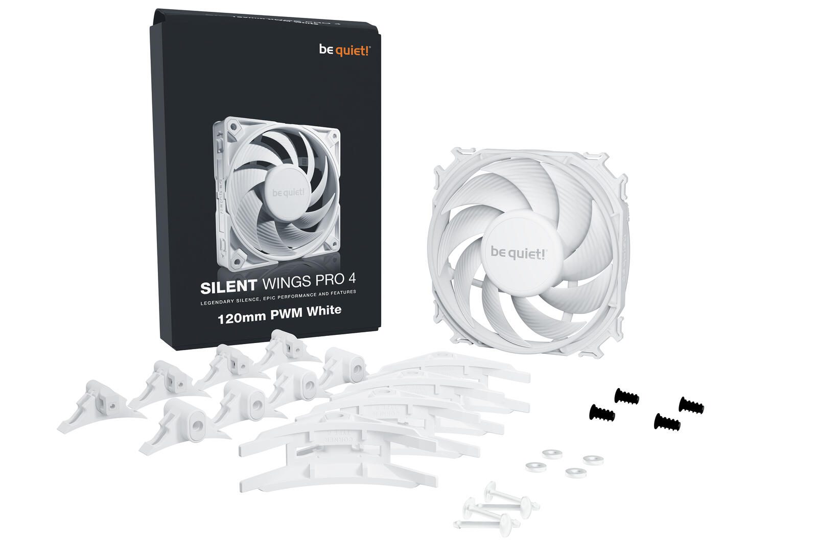 be quiet Lüfter Silent Wings Pro 4 White 120mm PWM schwarz